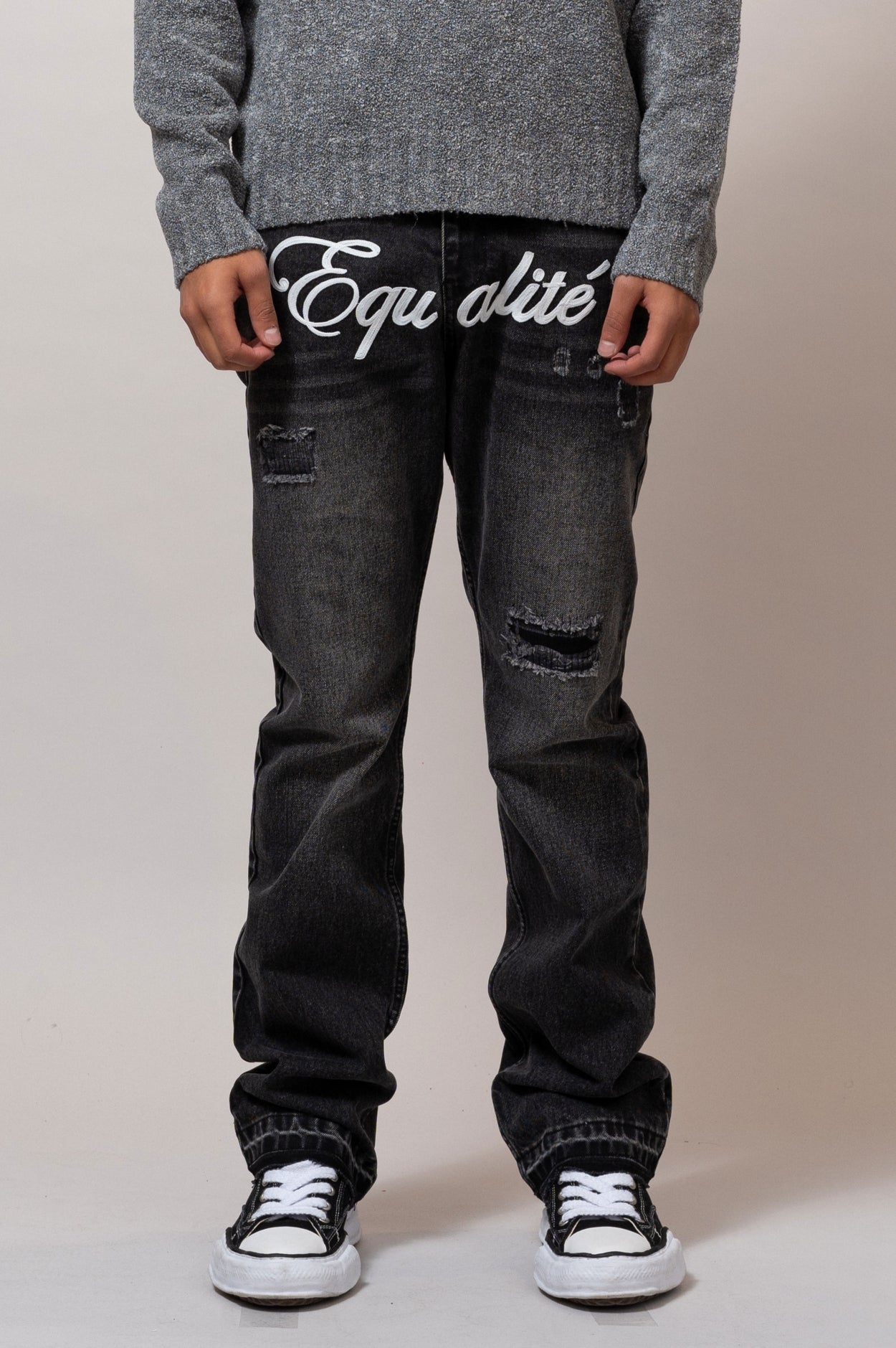 FRONT LOGO JEANS | BLACK