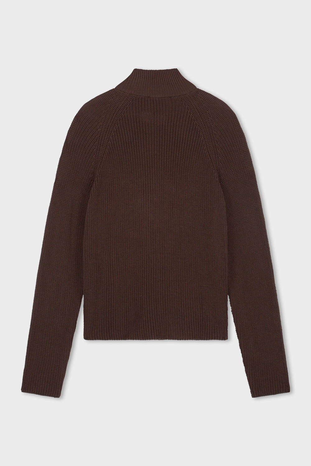 FUNNEL KNIT SWEATER | BROWN