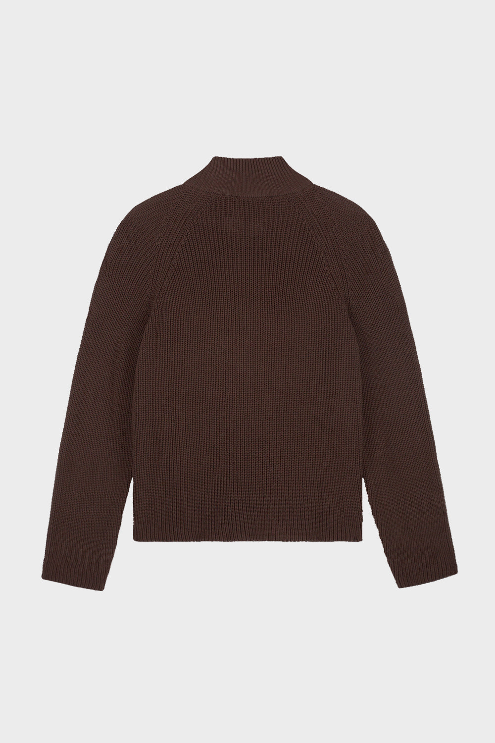 FUNNEL KNIT SWEATER | BROWN