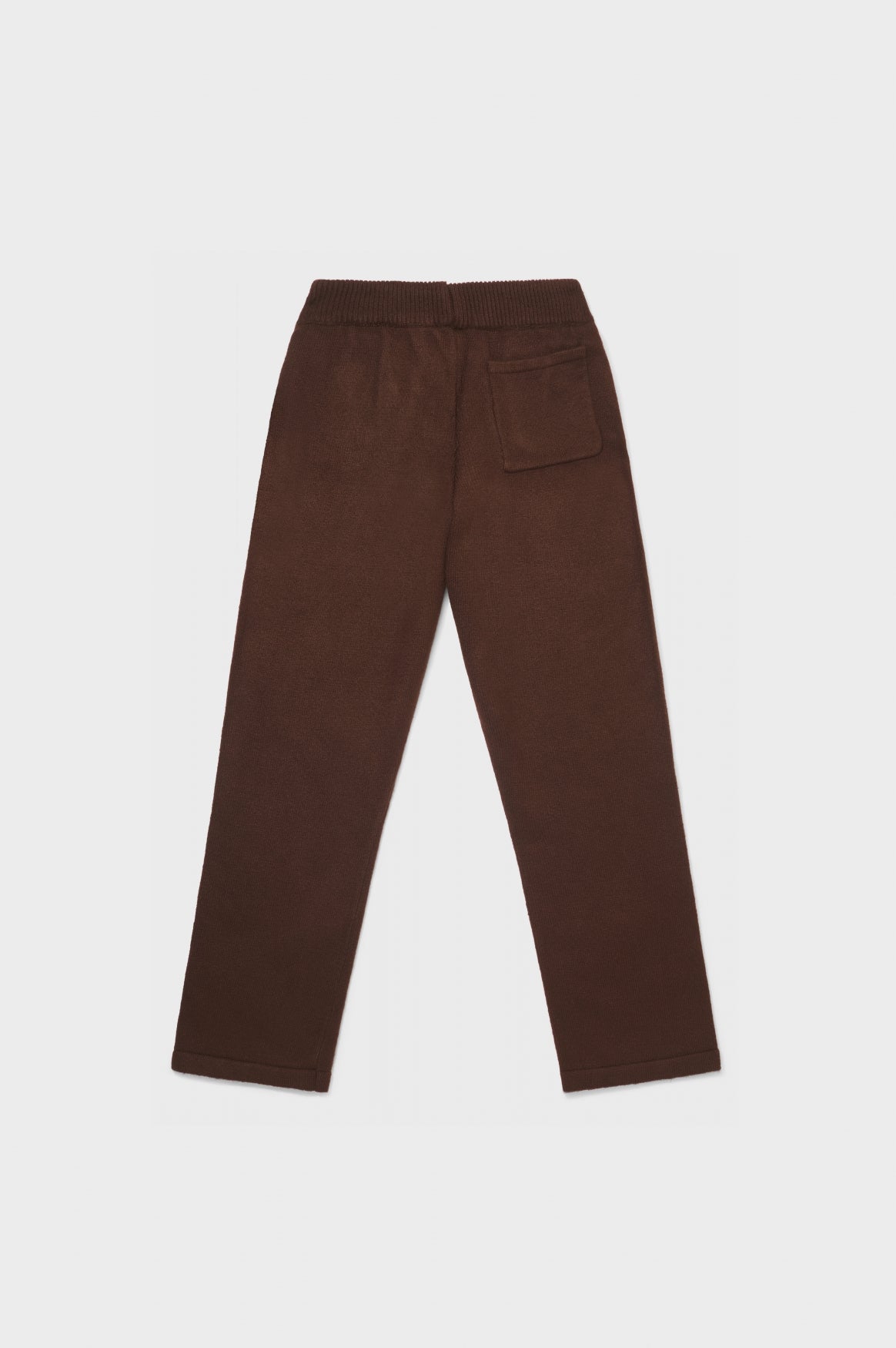 FLUFFY KNIT STRAIGHT FIT PANTS | BROWN