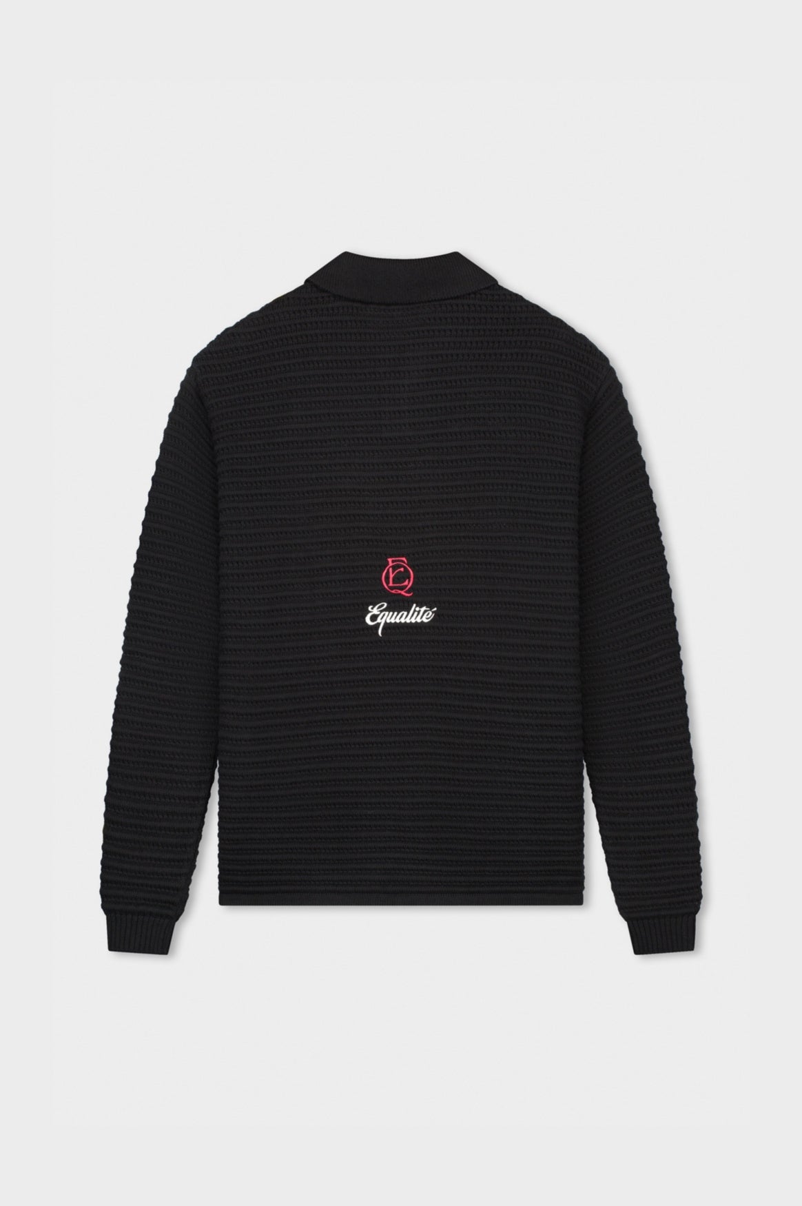 HERITAGE RIB KNIT POLO | BLACK