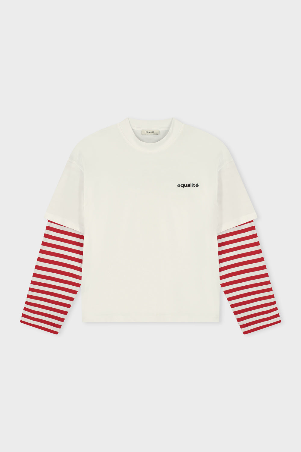 HUNTER DOUBLE LAYER LONGSLEEVE TEE | WHITE & RED STRIPE