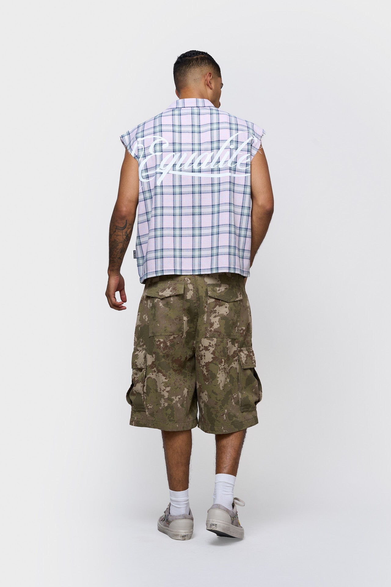 FLANNEL TANK SHIRT | PINK & NAVY