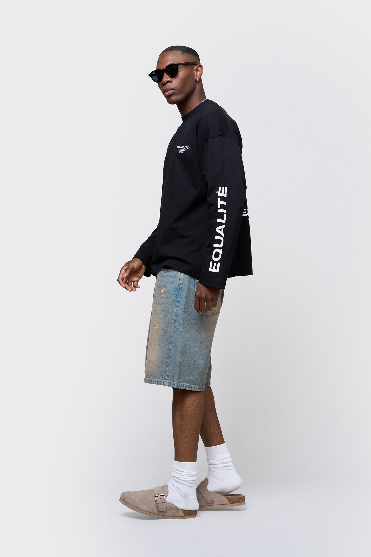 SUNNY LONGSLEEVE TEE | BLACK & WHITE