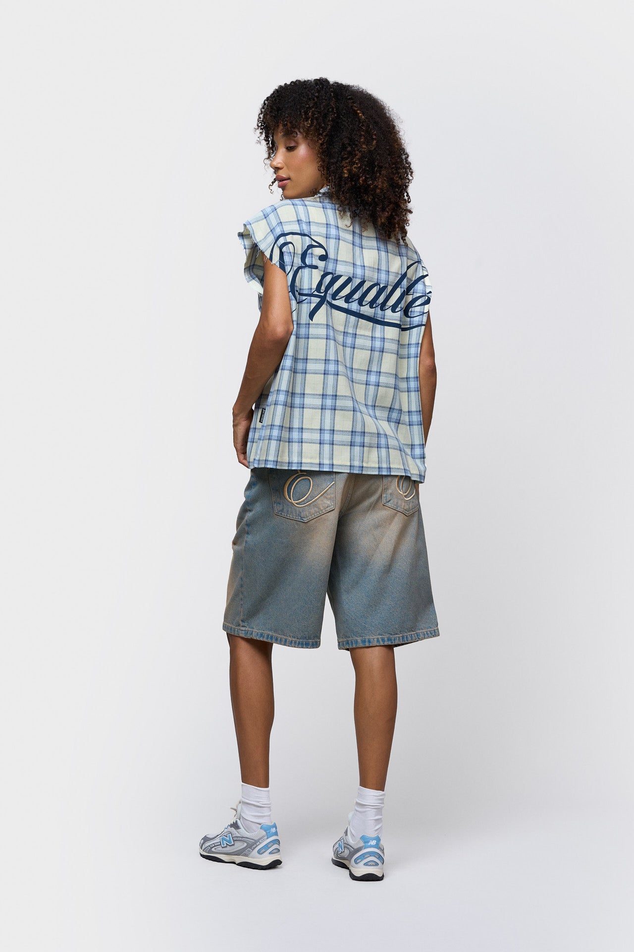 FLANNEL TANK SHIRT | SOFT YELLOW & LIGHT BLUE