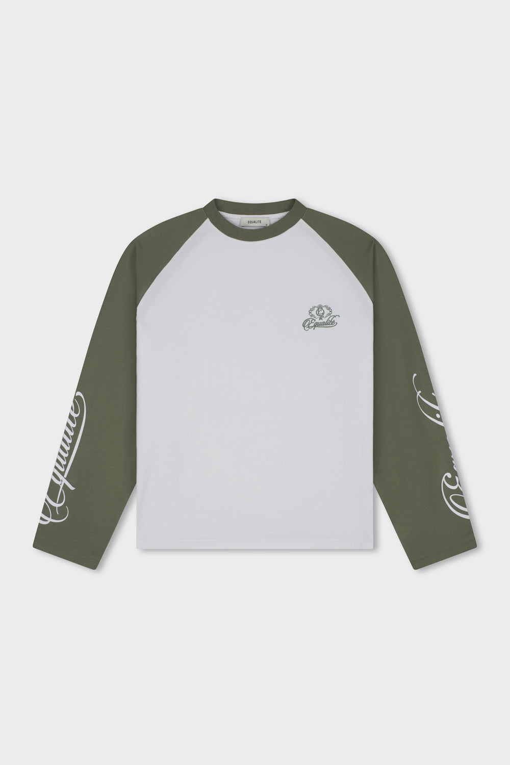 JETT RAGLAN LONGSLEEVE TEE | WHITE & BASEL GREEN