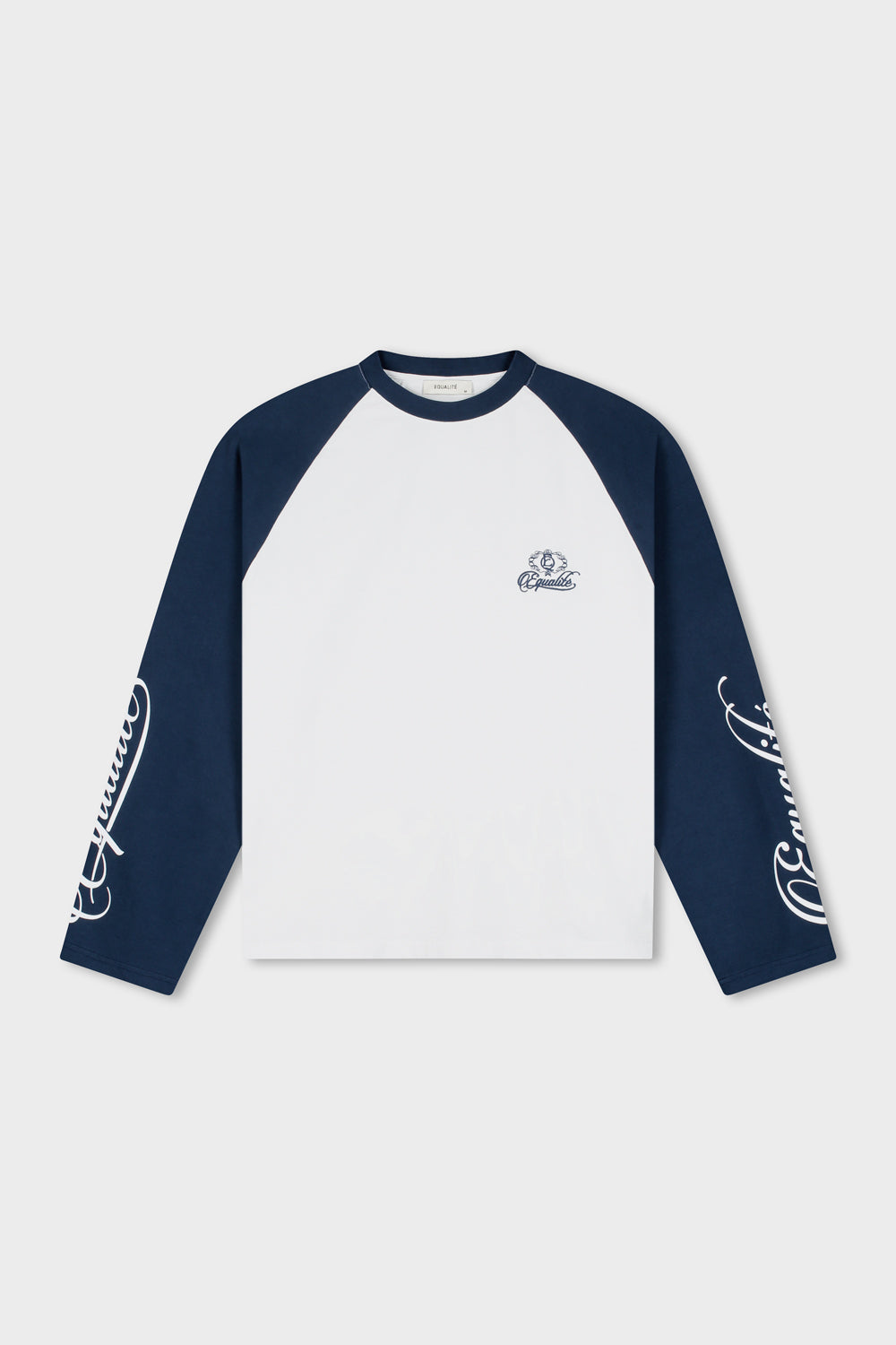 JETT RAGLAN LONGSLEEVE TEE | WHITE & NAVY