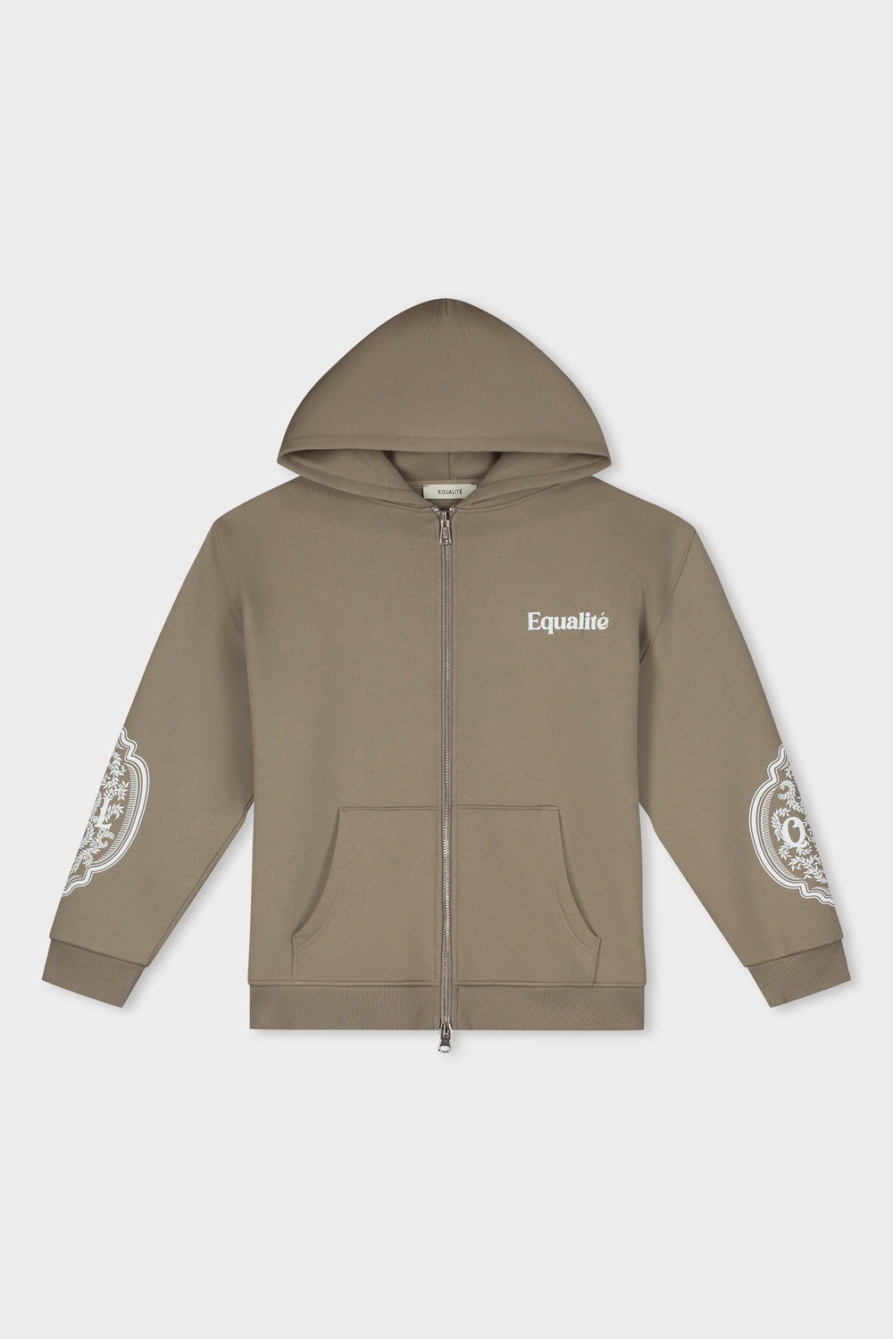 Mae Painting Oversized Full Zip Hoodie | Taupe