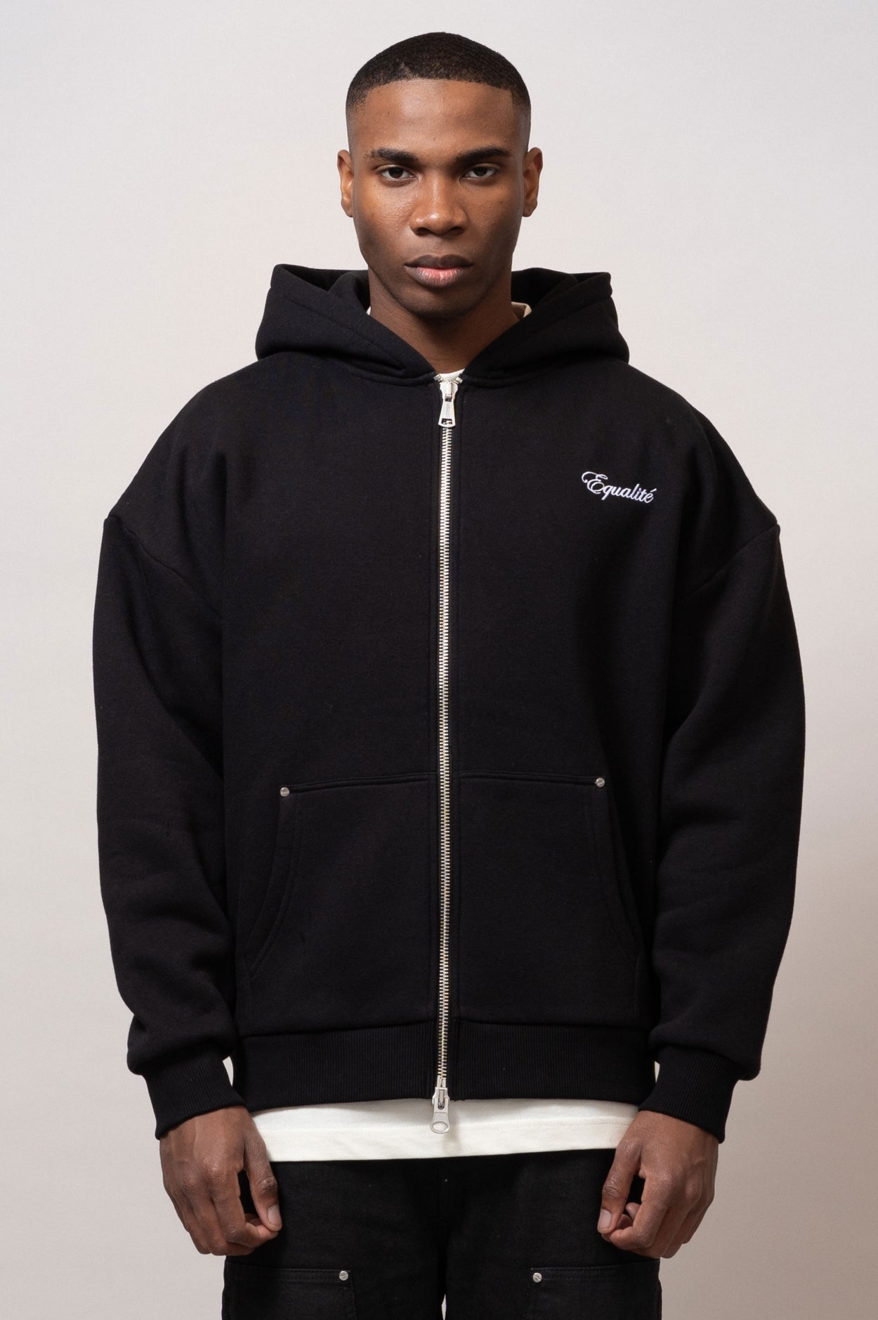 MITCH OVERSIZED FULL ZIP HOODIE | BLACK