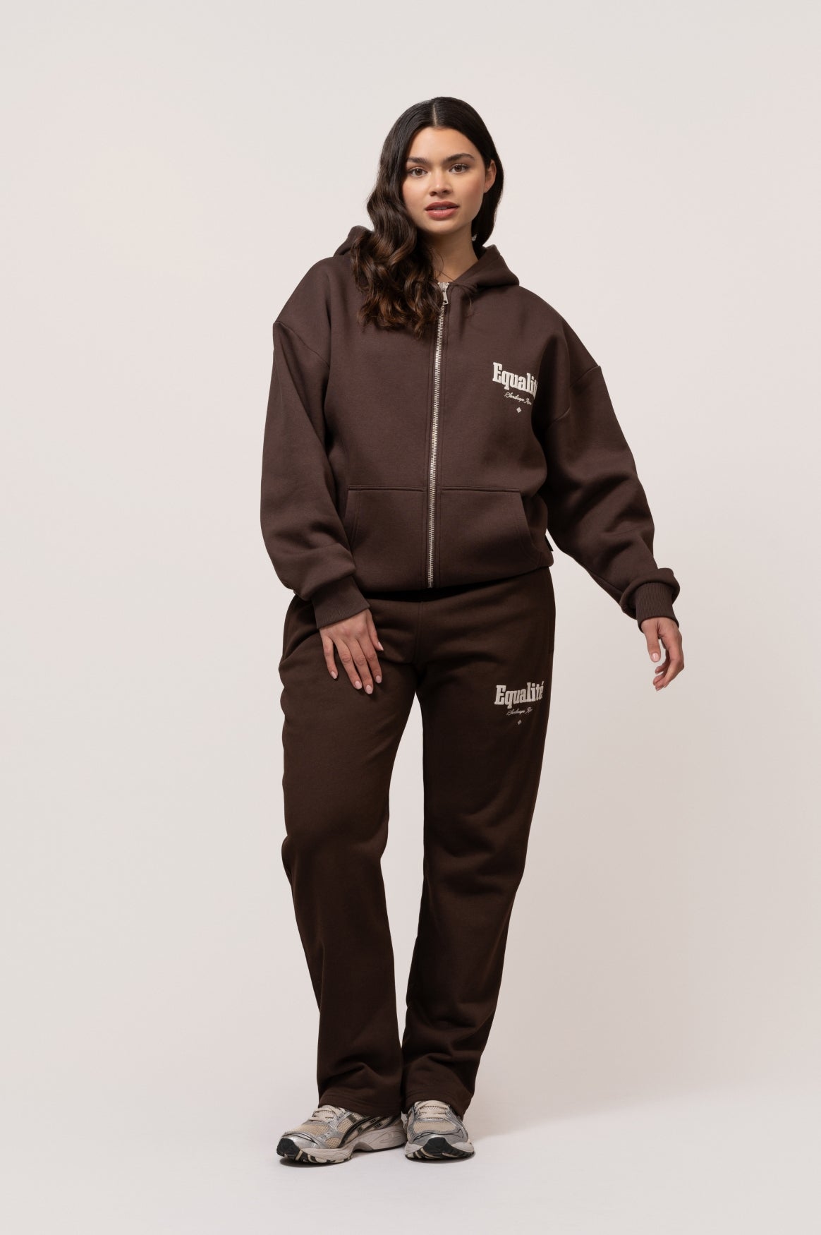 MIRAGE OVERSIZED FULL ZIP HOODIE | BROWN