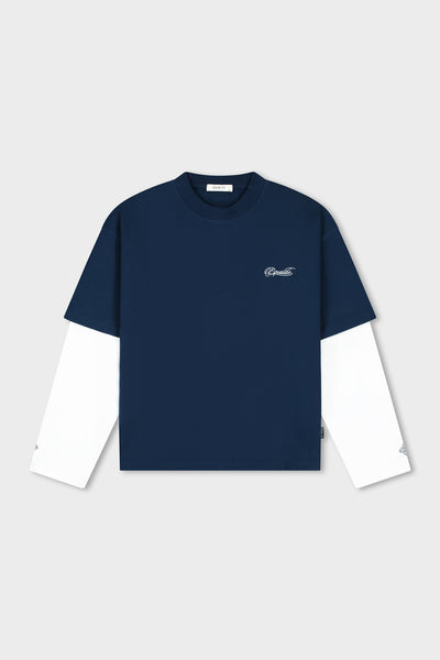 NICO DOUBLE LAYER LONGSLEEVE TEE | WASHED NAVY - Equalité