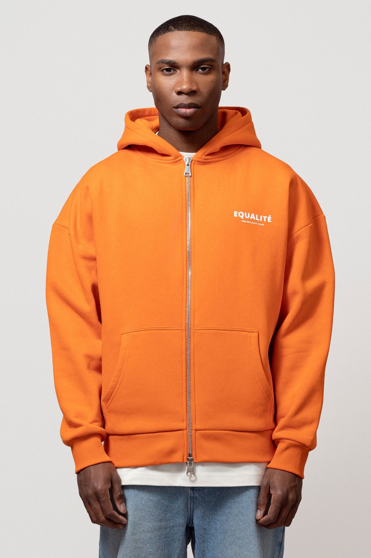 Orange full zip discount hoodie