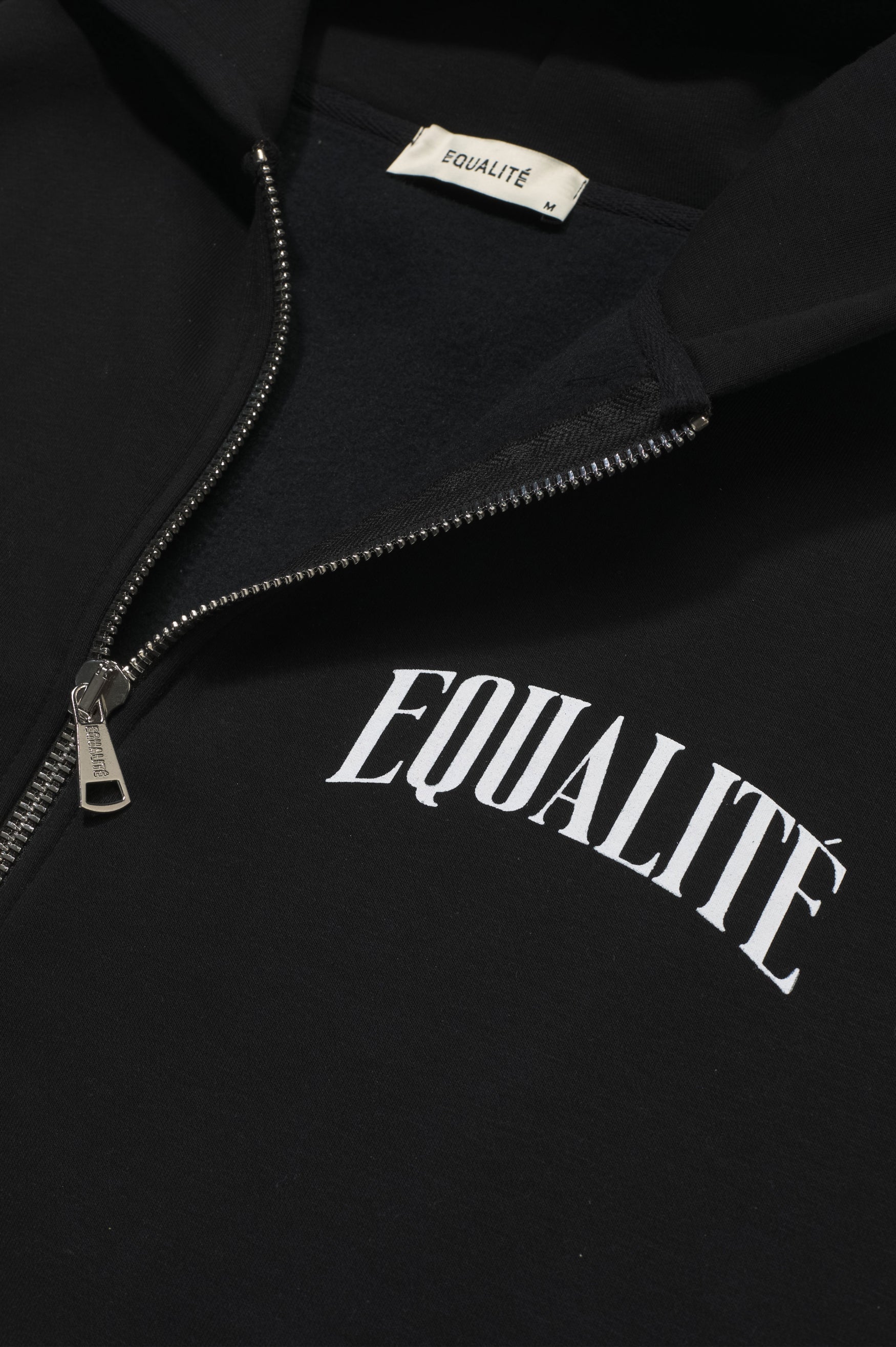 Oliver übergroßer Full Reißverschluss Hoodie | Schwarz & Weiß