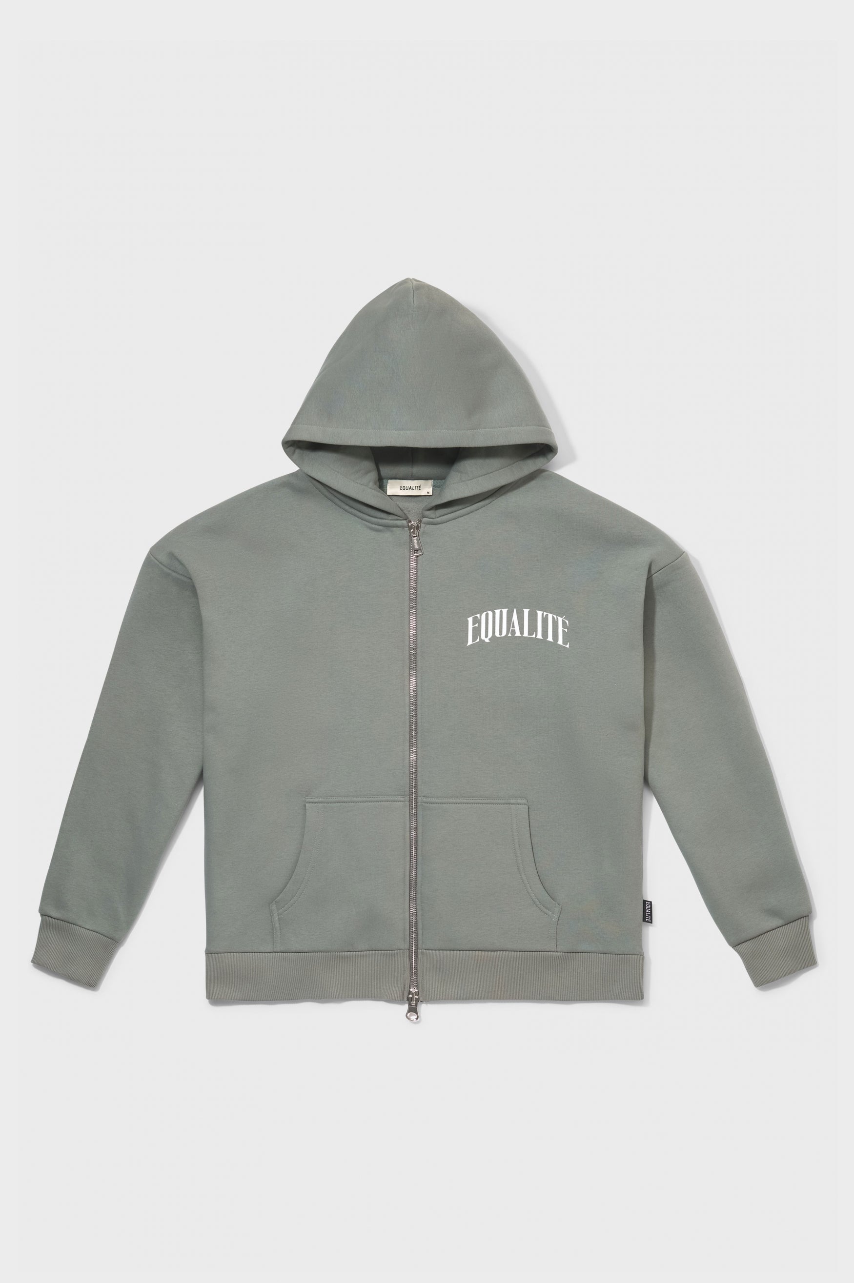 Oliver Oversized Full Zip Hoodie | Gray & White