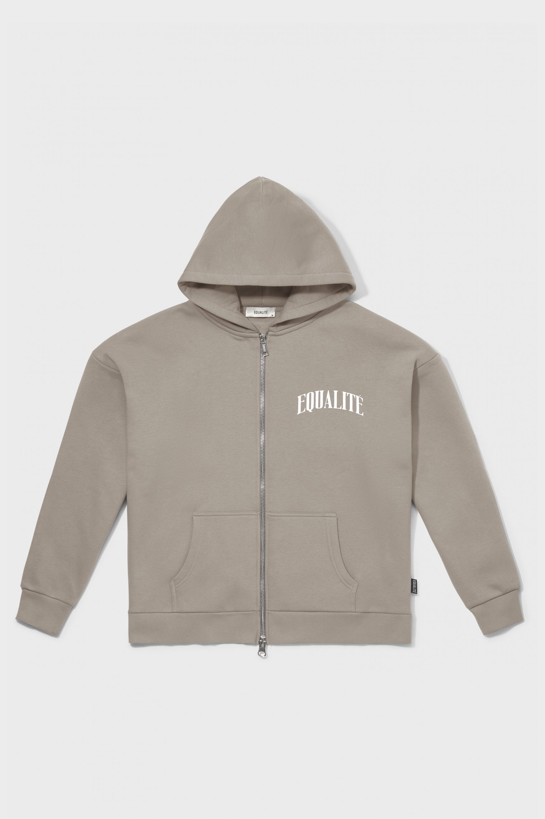 OLIVER OVERSIZED FULL ZIP HOODIE | TAUPE & OFF-WHITE