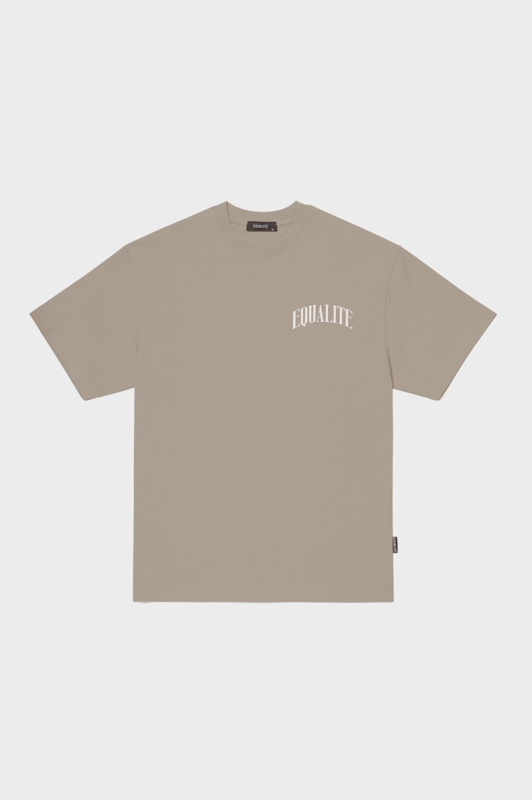 OLIVER OVERSIZED TEE | TAUPE & WHITE