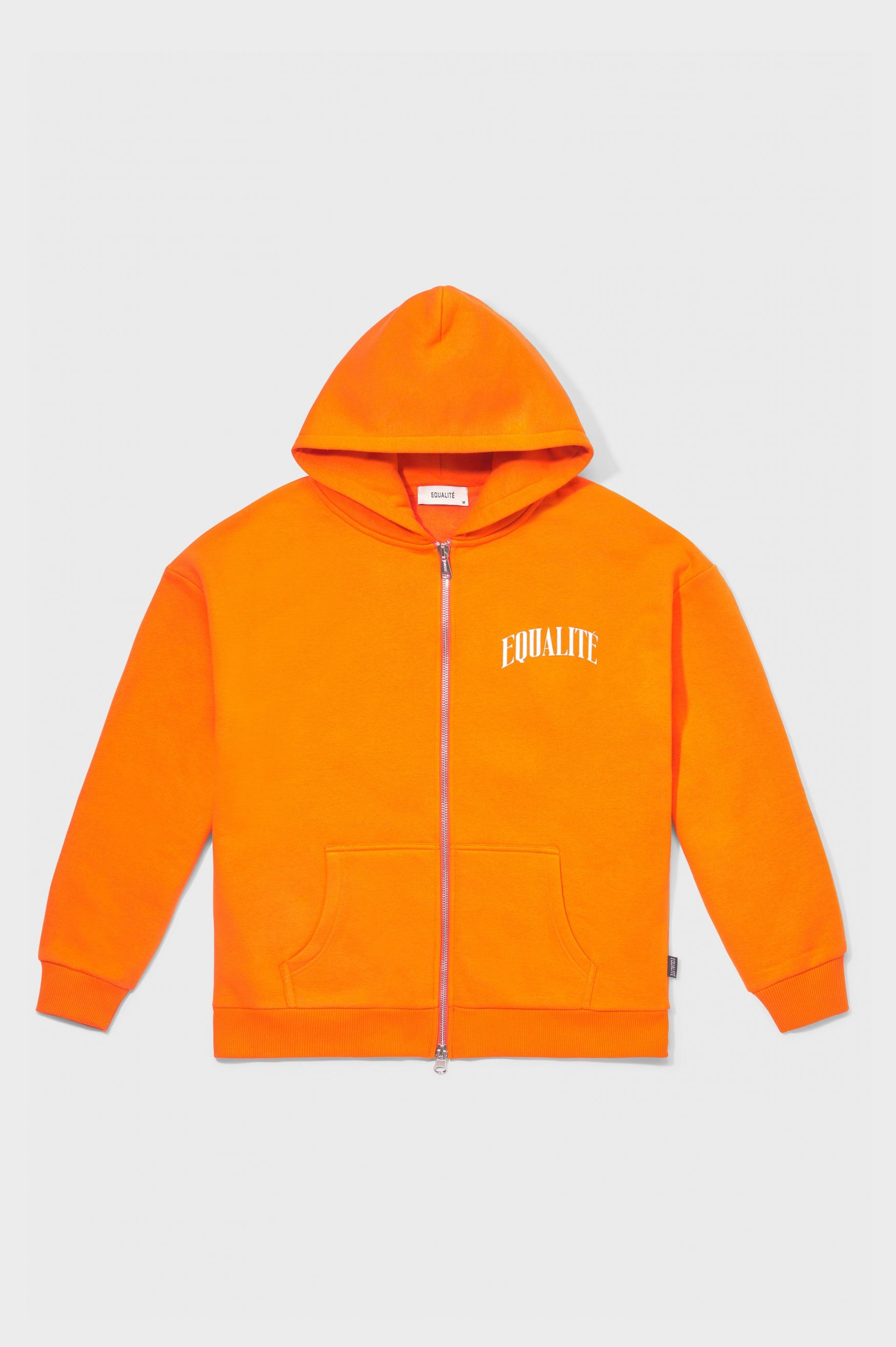 Oliver Oversized Full Zip Hoodie | Orange & White