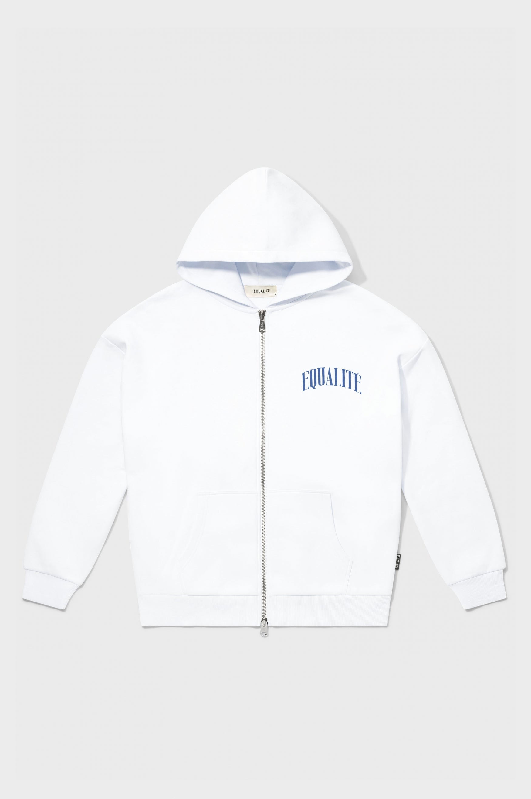 OLIVER OVERSIZED FULL ZIP HOODIE | WHITE & BLUE