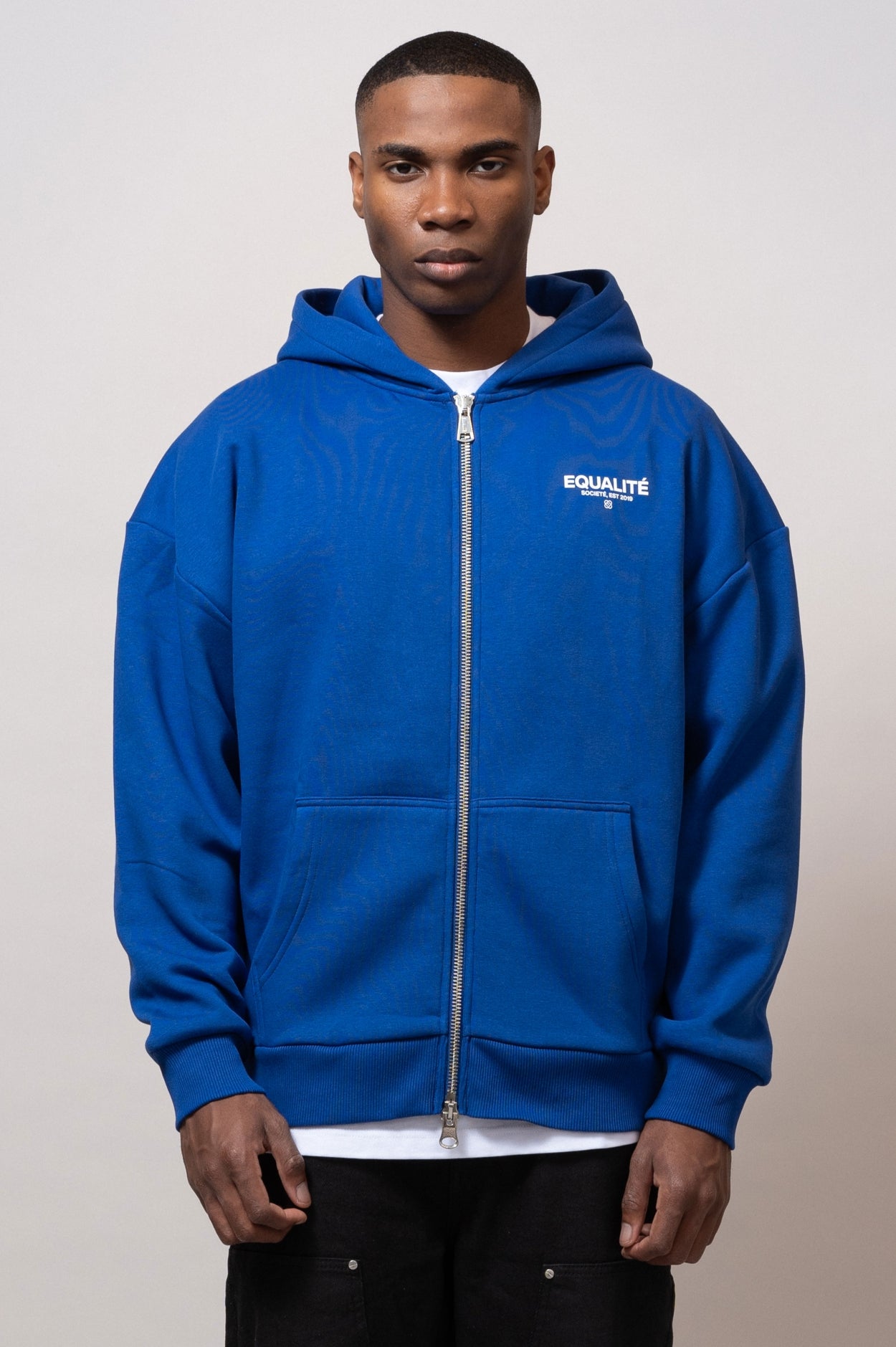 SOCIETÉ OVERSIZED FULL ZIP HOODIE | BLUE