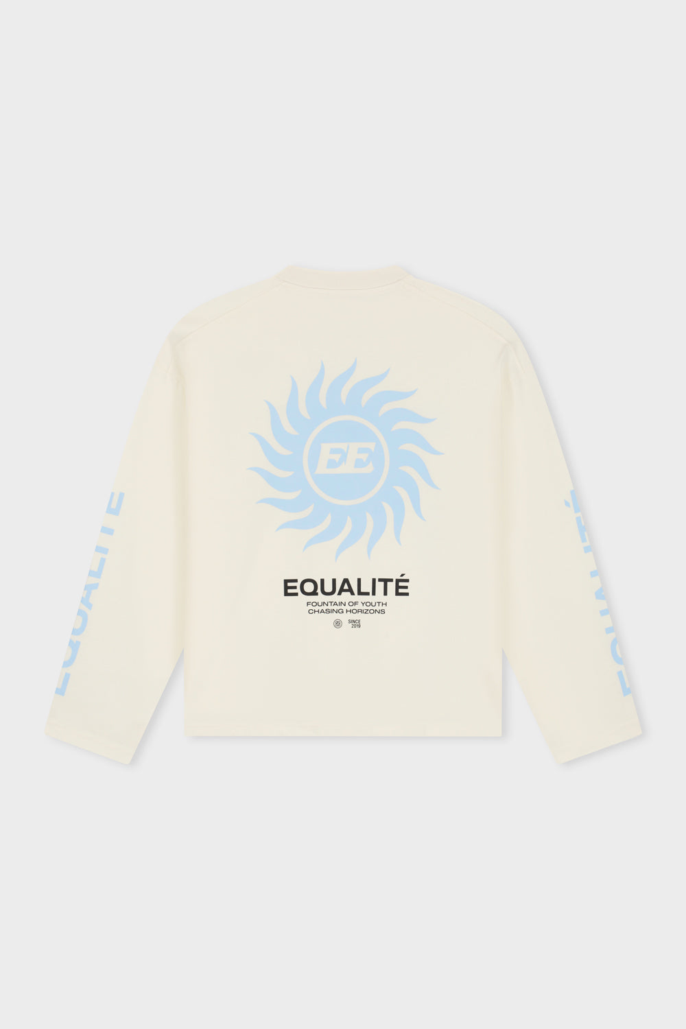 SUNNY LONGSLEEVE TEE | OFF-WHITE & LIGHT BLUE