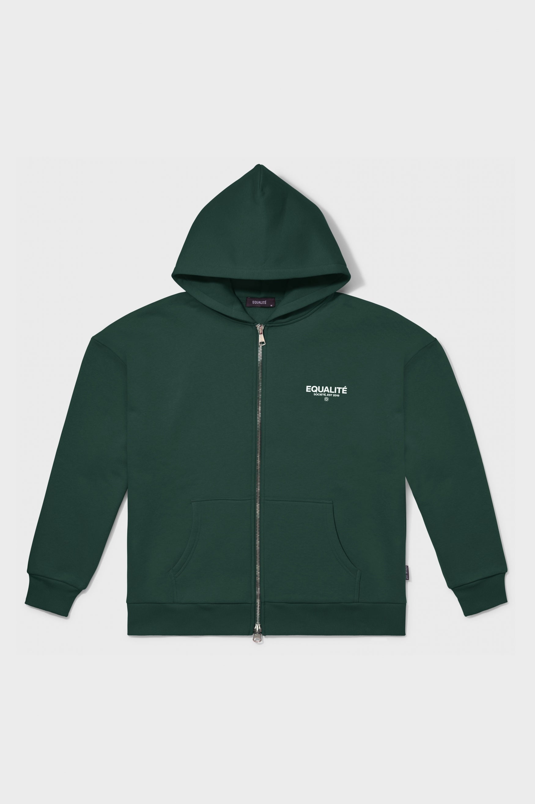 SOCIETÉ OVERSIZED FULL ZIP HOODIE | GREEN & WHITE