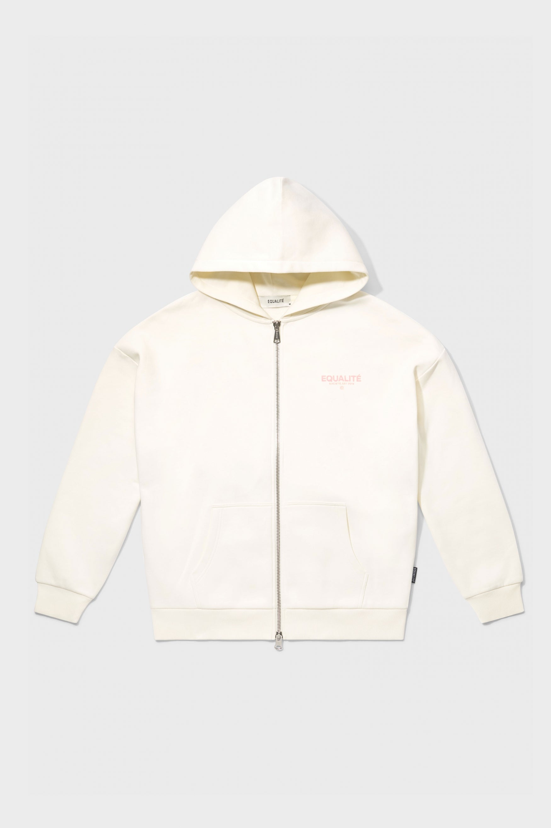 SOCIETÉ OVERSIZED FULL ZIP HOODIE | OFF-WHITE & PINK