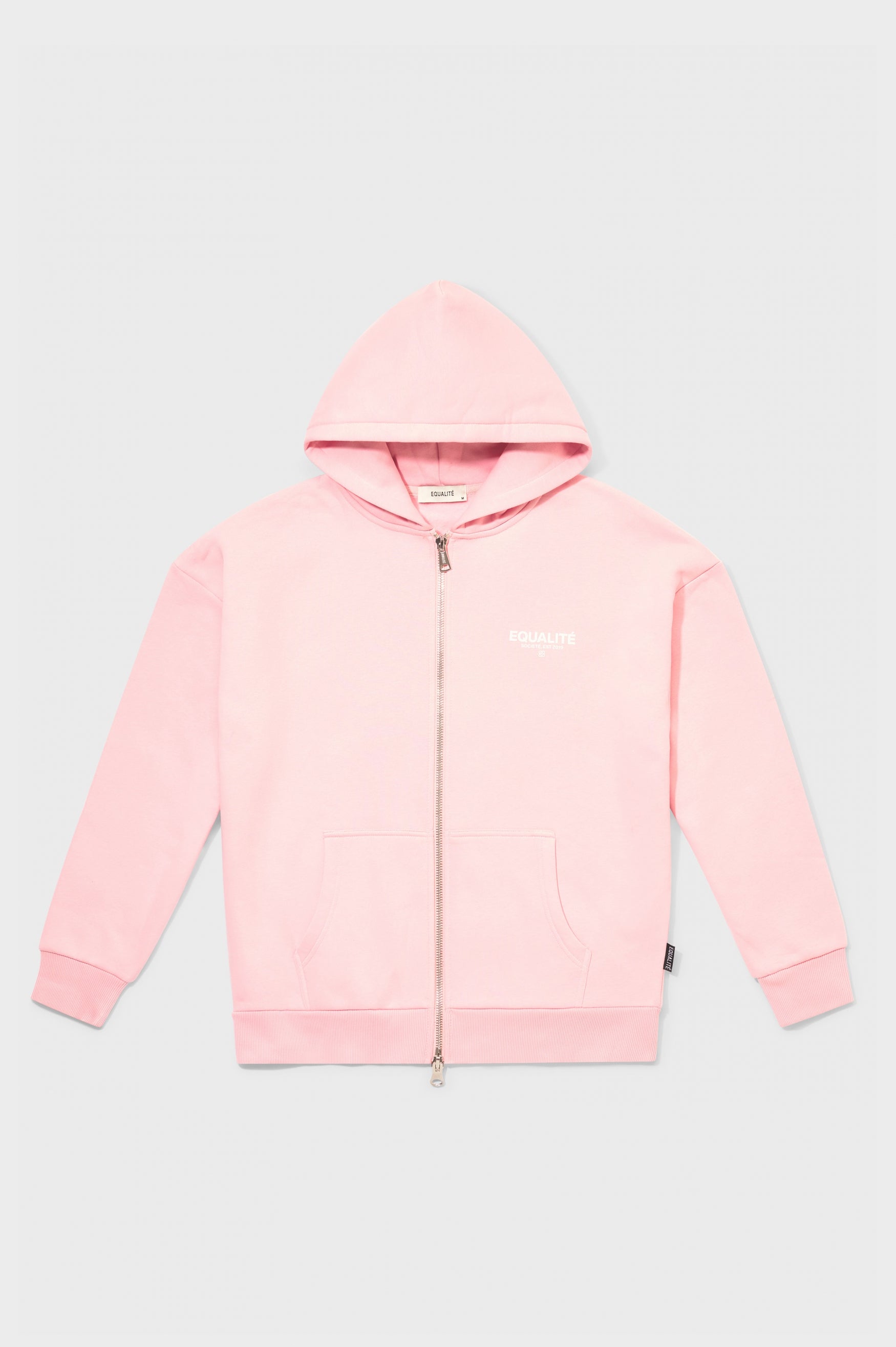 SOCIETÉ OVERSIZED FULL ZIP HOODIE | PINK & OFF-WHITE