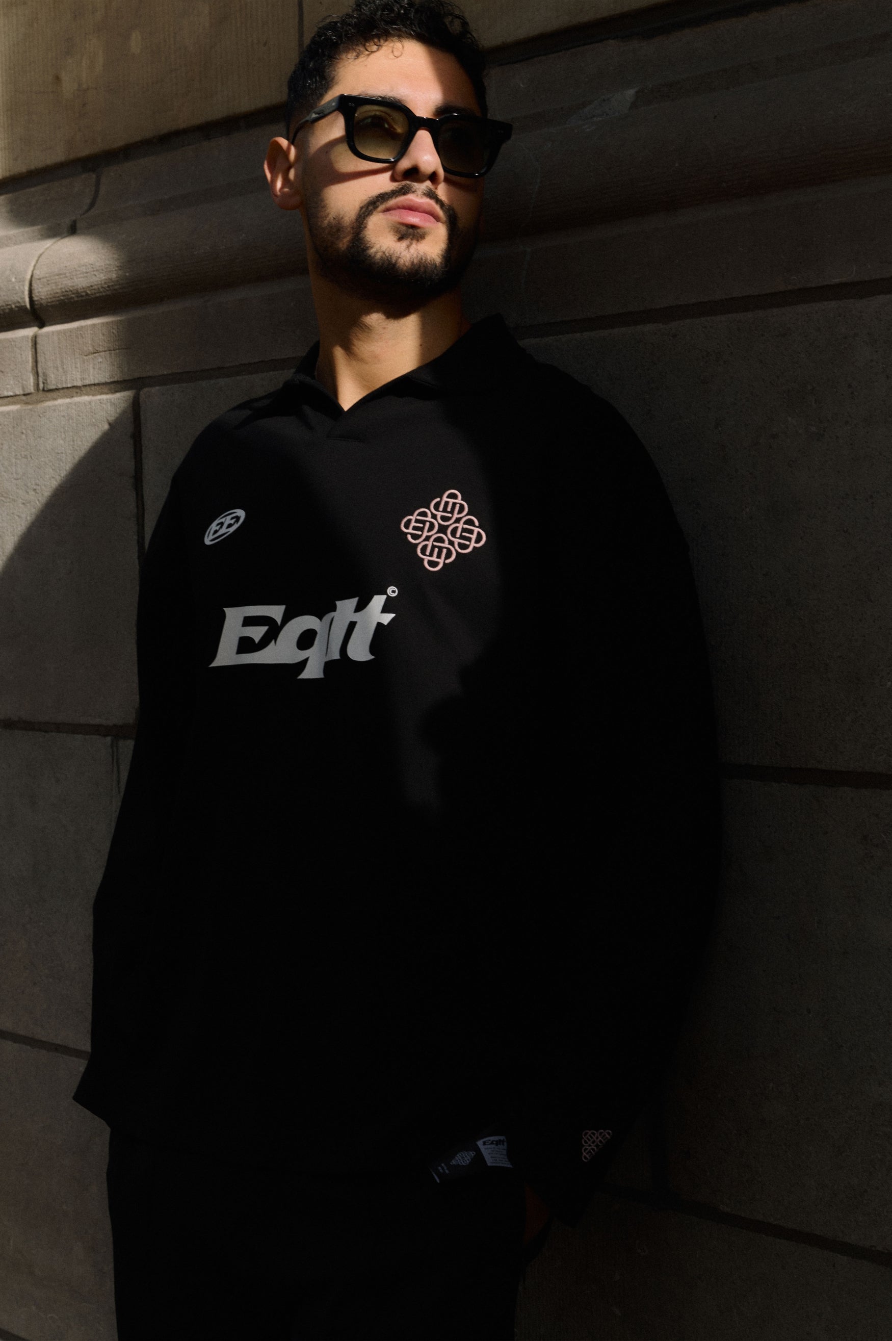 JERSEY LONGSLEEVE POLO | BLACK