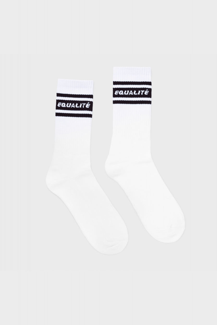 STRIPED SOCKS | WHITE & BLACK